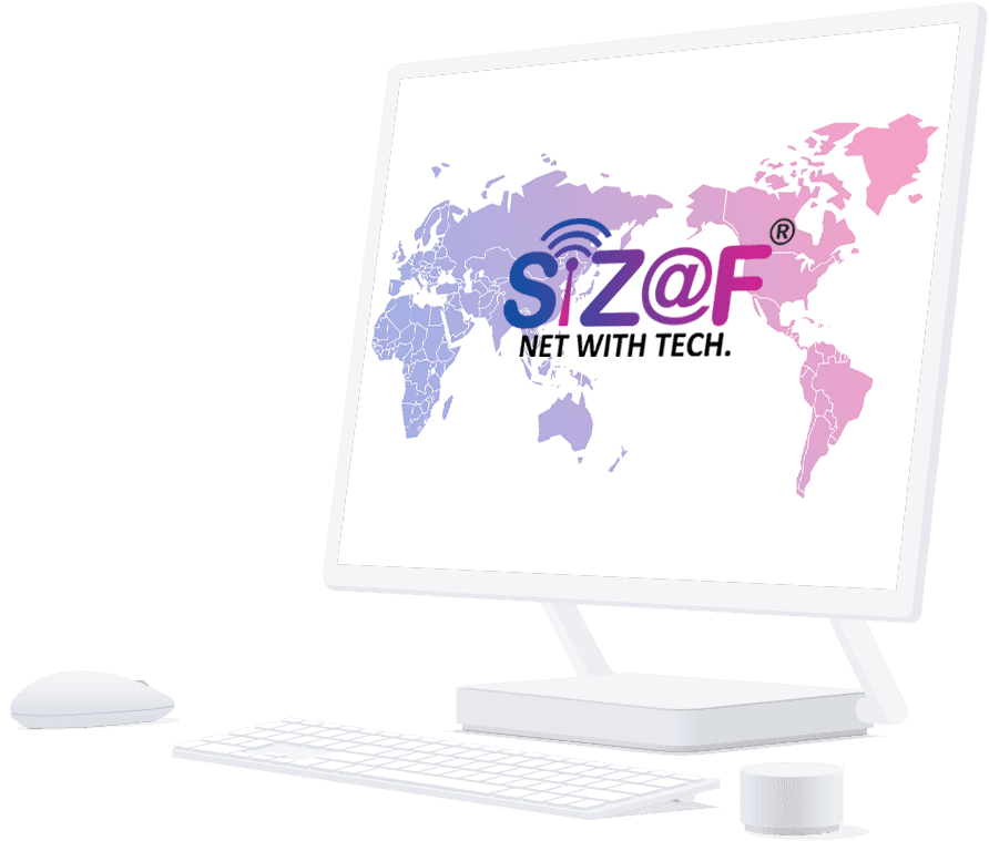 World map showing SIZ@F global network